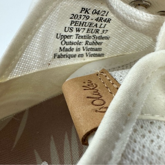 Olukai Pehuea Li Shoes Sneakers Womens 7 White Knit Casual Athletic Walking - Picture 6 of 8